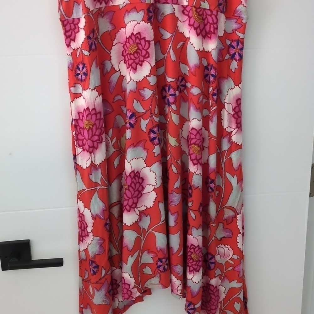 Anthropologie Maeve Cleary floral soft stretchy jersey Asymmetrical dress - Picture 5 of 10